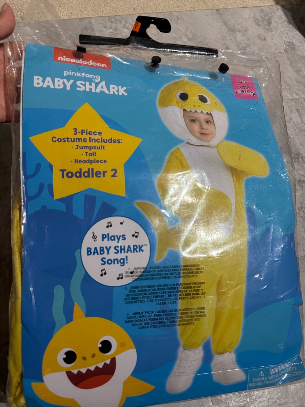 Toddler Baby Shark Halloween Costume Size 2 - Plays Music!